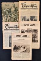 1914-1920 Vegyes képes újság tétel, 7 db (2 db Képes Újság, 5 db Érdekes Újság), voltozó, többségében viseltes állapotban, többségében hiányzó borítókkal, szakadozott borítókkal.
