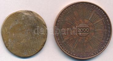 Szabó Gábor (1940-) DN "Szürkemarha" Br emlékérem (34-35mm) + 2000. "MÉE köszönti az ...