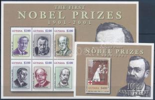 Nobel Laureates mini sheet set + 3 blocks, Nobel-díjasok kisívsor + 3 blokk