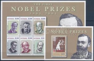 Nobel Laureates mini sheet set + 3 blocks, Nobel-díjasok kisívsor + 3 blokk