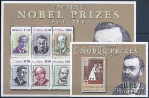 Nobel-díjasok kisívsor + 3 blokk, Nobel Laureates mini sheet set + 3 blocks