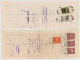 Simontornya 1933-1938. 5db kitöltött váltó, klf felülbélyegzésekkel és bélyegekkel T:III