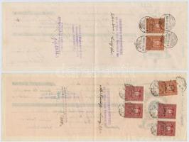 Simontornya 1933-1938. 5db kitöltött váltó, klf felülbélyegzésekkel és bélyegekkel T:III