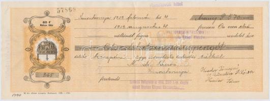 Simontornya / Sáregres 1933-1939. 5db kitöltött váltó, klf felülbélyegzésekkel és bélyegekkel T:III