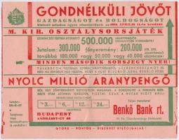 1934. "Szerencse Naptár" Magyar Királyi Osztálysorsjáték reklámja