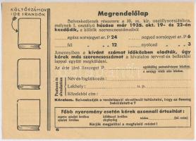 1935. "Ittner és Társa m. kir. osztálysorsjáték főárusítói" kitöltetlen levelezőlapos hird...