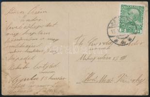 1911 Csordás Gyula a 13. huszárezred katonája Galíciában, Jaroszlawban, 1911-ben. Postázott fotó