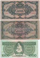1920. 2K csillagos sorszám + 1932. 50P + 1945. 1000P (2x) mindkettő betűhibás "MNB" bélyeg...