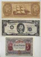 5db-os vegyes fantázia bankjegy tétel, közte 10$ Sinkovits - Az örökös, 1922. Ezer Máriás T:II,III