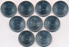 Amerikai Egyesült Államok ~2000. 25c Cu-Ni (9xklf) hátoldalon festett képek, a "Beautiful Ameri...