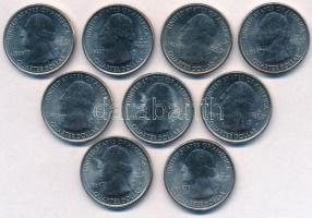 Amerikai Egyesült Államok ~2000. 25c Cu-Ni (9xklf) hátoldalon festett képek, a "Beautiful Ameri...