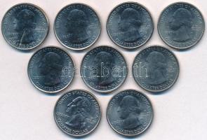 Amerikai Egyesült Államok ~2000. 25c Cu-Ni (9xklf) hátoldalon festett képek, a "Beautiful Ameri...