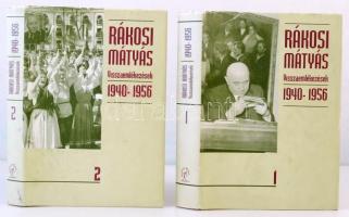 Rákosi Mátyás: Visszaemlékezések 1940-1956. I-II. kötet. Bp., 1997, Napvilág Kiadó. Kiadói kartonált kötés, papír védőborítóval, jó állapotban.