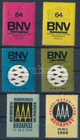 1959-1965 6 db klf Budapest Nemzeti Vásár levélzáró bélyeg