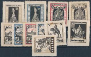 1920 11 db levélzáró bélyeg (Vérünkkel, Szent László és Hagyjuk-e)