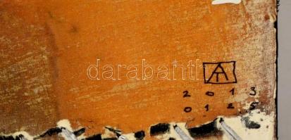 Ajtai Tamás (1952-): Tekintélyes örökség 1. Vegyes technika, farost, jelzett, 40×40 cm