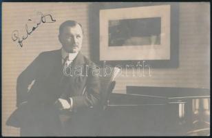 1913 Lehár Ferenc (1870-1948) zeneszerző saját kezű aláírása őt ábrázoló fotólapon.