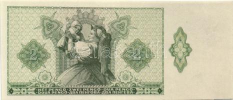 1940. 2P csak hátlapi nyomat jobb ívszéllel T:I