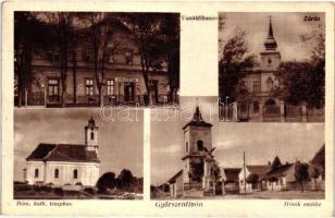 Győrszentiván, Vasútállomás, Zárda, Római katolikus templom, Hősök emléke (EB)