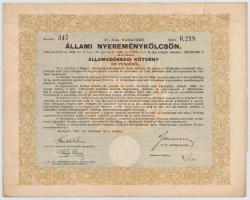 Budapest 1941. "4%-kal kamatozó Állami Nyereménykölcsön" államadóssági kötvénye 50P-ről, s...