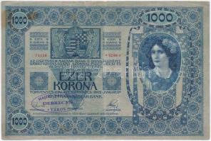 1902. 1000K valószínűleg hamis Hajdú Vármegye Debrecen Város felülbélyegzéssel (fake overprint) T:III,III-