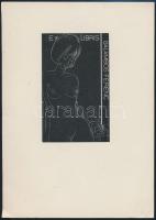Jelzés nélkül: Erotikus ex libris. Klisé, papír, jelzett, 8x5 cm