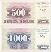 Bosznia-Hercegovina 1992. 10D + 25D + 50D + 100D + 500D + 1000D T:I 
Bosnia-Hercegovina 1992. 10 Di...