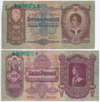 1930. 100P + 1932. 50P + 1936. 10P + 1941. 20P mindegyik hamis nyilaskeresztes "ÉRVÉNYESÍTVE&qu...