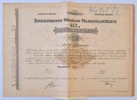 Budapest 1910. "Kisbirtokosok Országos Földhitelintézete" 4 1/2%-os záloglevele 200K-ról, ...