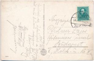 Paks, Fő utca, Magyar-Amerikai Petróleum részvénytársaság, benzinkút, Pach János kiadása (EK)