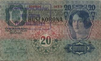 1913-1915. 10K (2x) román ellenbélyegzővel + 20K 2klf román + szerb ellenbélyegzővel + 50K román &qu...