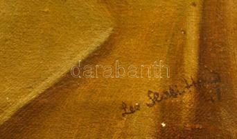 Olvashatatlan jelzéssel: Férfi portréja 1947, olaj, vászon, fa keretben, 32×24,5 cm