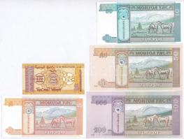 Mongólia DN (1993) 10m + 5T + 10T + 50T + 100T T:I,I-
Mongolia ND (1993) 10 Mongo + 5 Tugrik + 10 T...