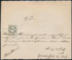 1858-1863 5 klf lerovású nyugta korai okmánybélyegekkel