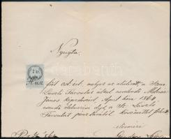 1858-1863 5 klf lerovású nyugta korai okmánybélyegekkel