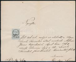 1858-1863 5 klf lerovású nyugta korai okmánybélyegekkel