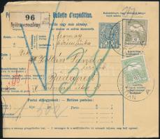 1912 Csomagszállító 66f bérmentesítéssel "NYITRAPERESZLÉNY" (Felvidék)