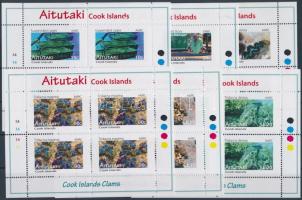 Aitutaki Marine Research Institute mini sheet set (6 diff) + block Aitutaki Tengeri kutatóintézet ki...