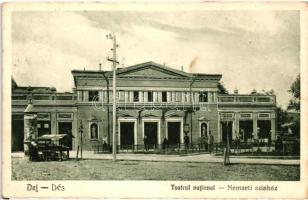 Dés, Dej; Teatrul national / Nemzeti színház, Medgyesi Lajos kiadása / theater + Kelet visszatért 102. vép. alj. törzs. + 1940 Dés visszatért So. Stpl. (EK)