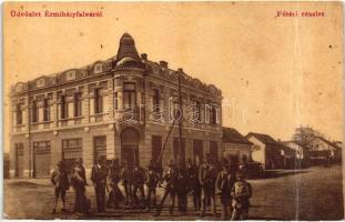 Érmihályfalva, Valea Lui Mihai; Fő tér, Grosz Hermann üzlete, W. L. / main square, shops (fa)