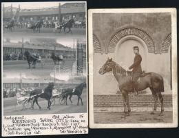 20 db lovasokat, lóversenyt ábrázoló fotó a 20-as 30-as évekből