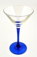 Dekoratív francia koktélos pohár (4 db), hibátlan, jelzett (France), anyagában színezett talp réssze...