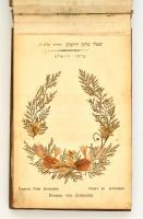 cca 1900 A Szentföld képei és virágai fa-borítású füzet a 14 képpel és szárított virágokkal. / Flowe...