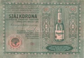 1913. 100K dekoratív bankjegyszerű pezsgőreklám imitációja T:II+