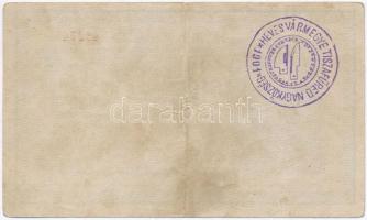 1918. 25K "3138" 3mm, hullámos hátlappal, hátlapján hamis "Heves Vármegye Tiszafüred ...