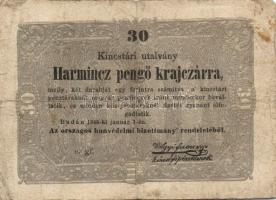 1848-1849. Kis tétel "Kossuth bankó" 30kr (3x) + 5Ft 2klf (román szövegben variáns) T:II,I...