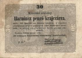 1848-1849. Kis tétel "Kossuth bankó" 30kr (3x) + 5Ft 2klf (román szövegben variáns) T:II,I...