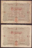 1848-1849. Kis tétel "Kossuth bankó" 30kr (3x) + 5Ft 2klf (román szövegben variáns) T:II,I...