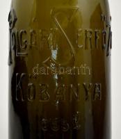 Régi sörös palack, "Polgári Serföző Kőbánya" felirattal, 0,55 l, karcolásokkal, m:29 cm