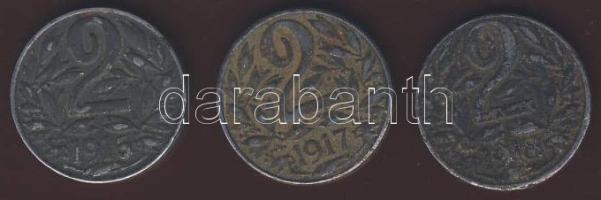 Ausztria 1916,1917,1918. 5H 3klf T:3